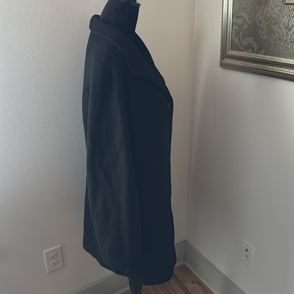 Talbots Sz 10 black camel hair single front pea coat - Picture 6 of 10